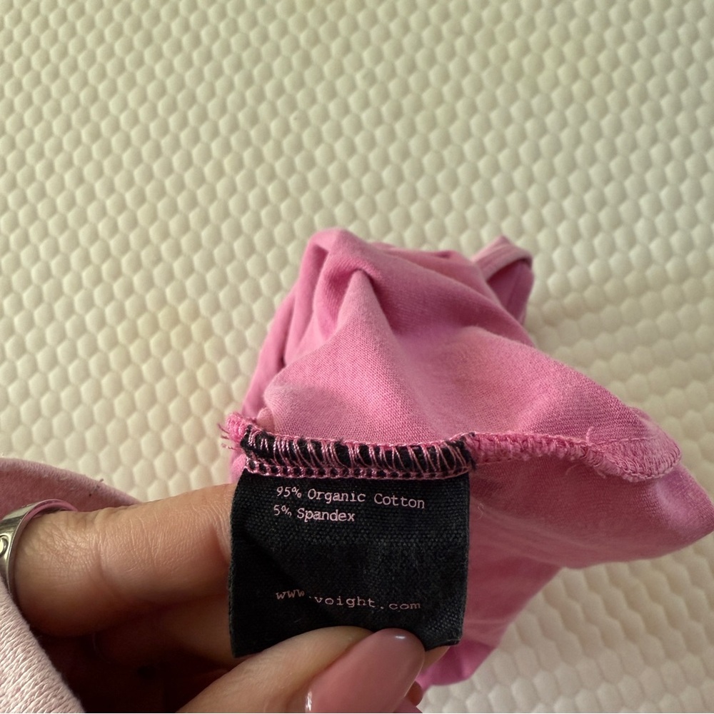 VOIGHT Valentina Making boys cry crystal pink cropped organic cotton tank size S - Picture 6 of 8